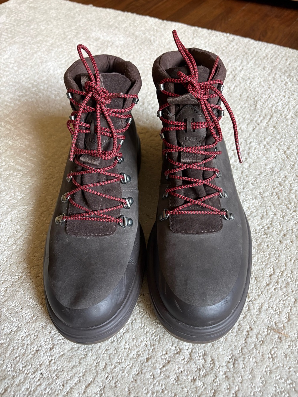 UGG Emmett Duck Boot Waterproof Leather Hiking Snow Boots Brown Size 10